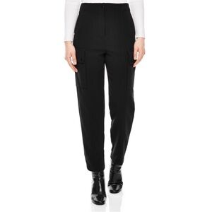 Sandro Black Plug High Rise Crepe Cargo Pants Size 4